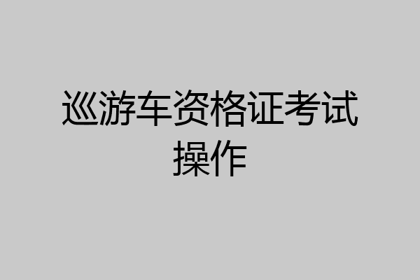 巡游车资格证考试操作