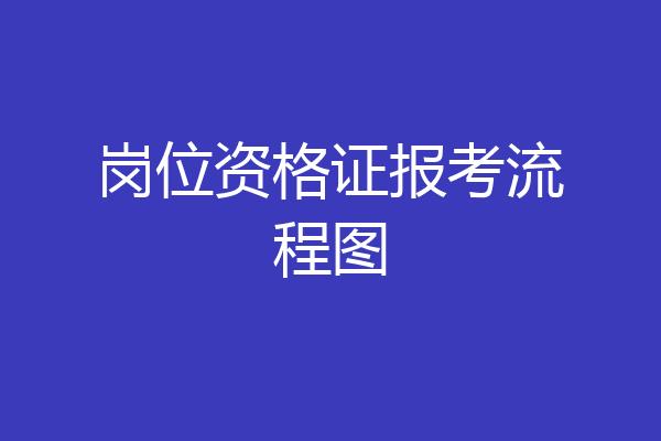 岗位资格证报考流程图