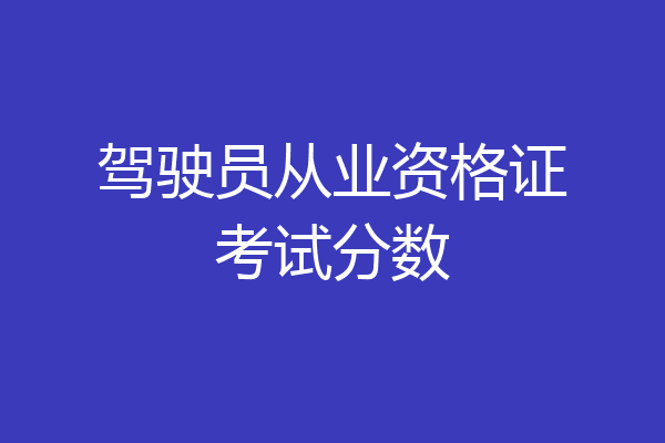 驾驶员从业资格证考试分数