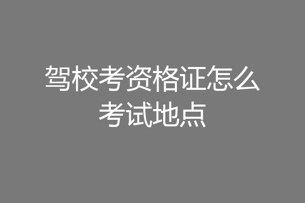 驾校考资格证怎么考试地点