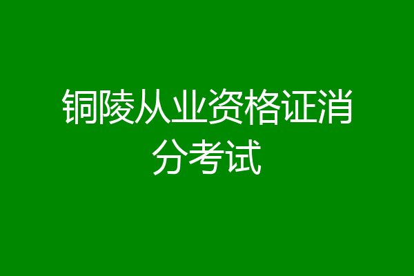 铜陵从业资格证消分考试