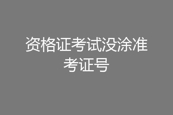 资格证考试没涂准考证号