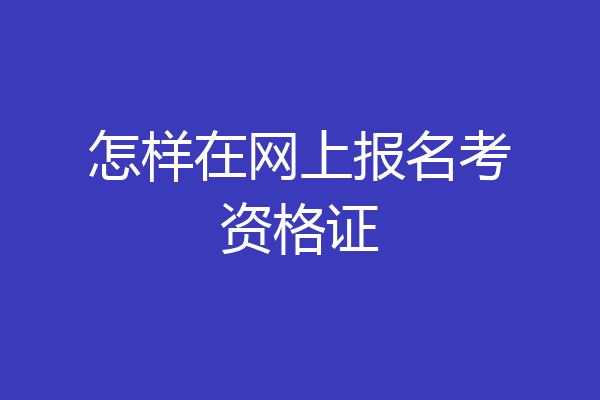 怎样在网上报名考资格证