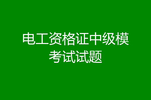 电工资格证中级模考试试题