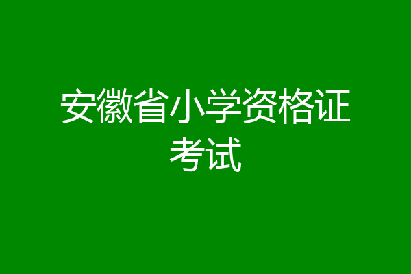 安徽省小学资格证考试