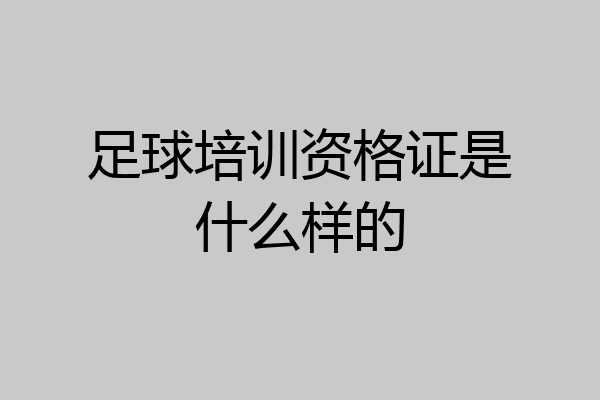 足球培训资格证是什么样的