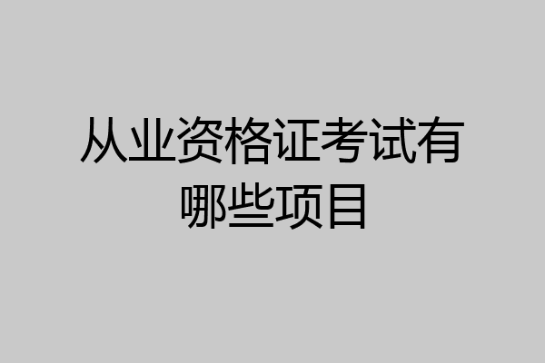 从业资格证考试有哪些项目