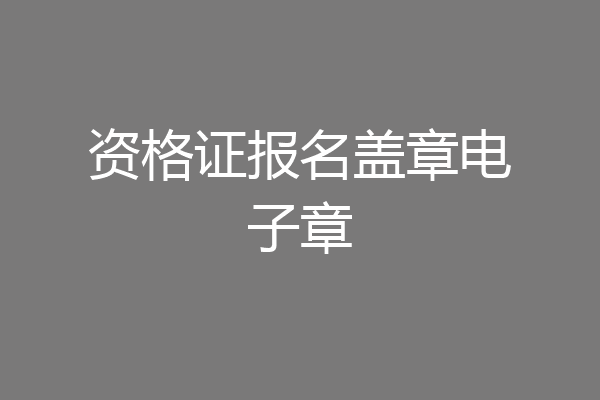 资格证报名盖章电子章