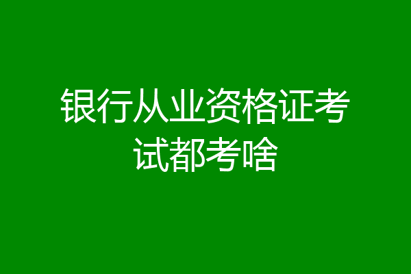 银行从业资格证考试都考啥