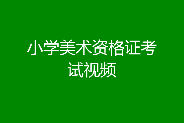 小学美术资格证考试视频