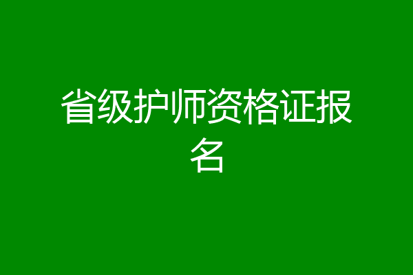 省级护师资格证报名