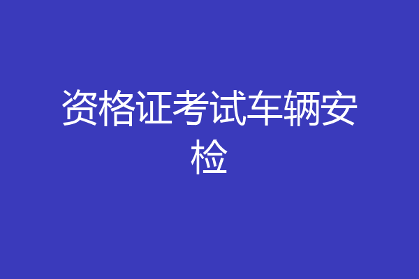资格证考试车辆安检