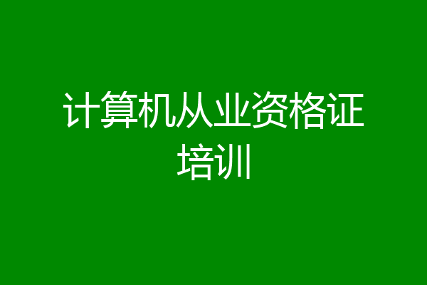 计算机从业资格证培训