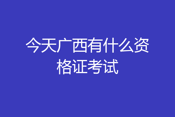今天广西有什么资格证考试