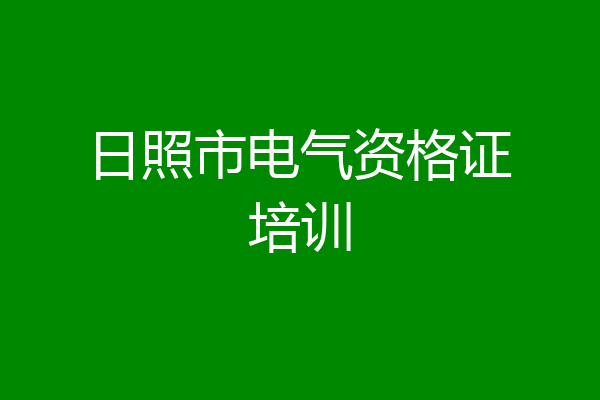 日照市电气资格证培训