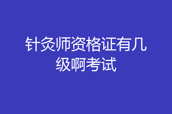 针灸师资格证有几级啊考试