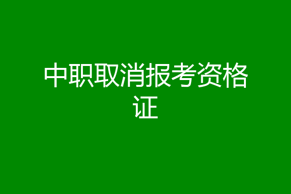 中职取消报考资格证
