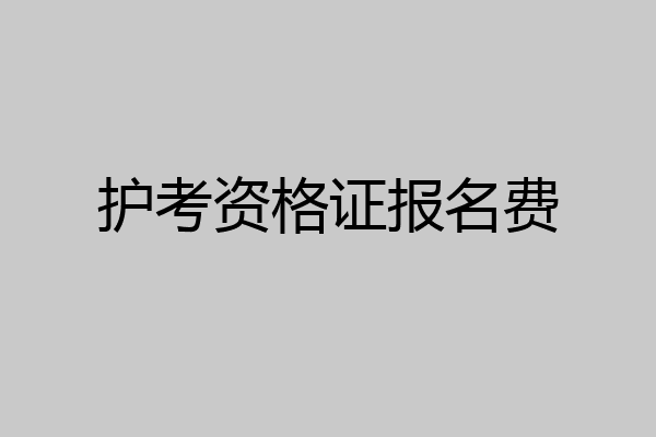 护考资格证报名费