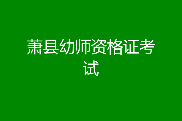 萧县幼师资格证考试