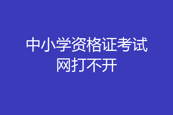 中小学资格证考试网打不开