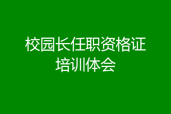 校园长任职资格证培训体会