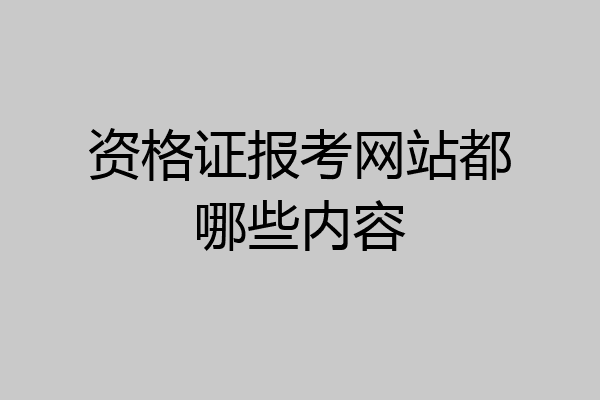 资格证报考网站都哪些内容