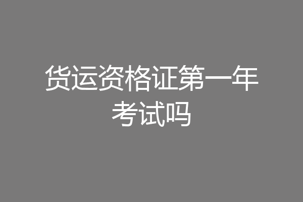 货运资格证第一年考试吗