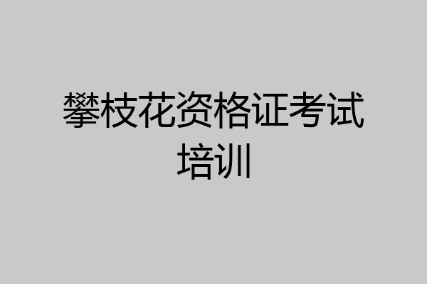 攀枝花资格证考试培训