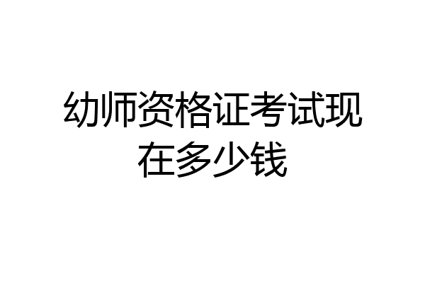 幼师资格证考试现在多少钱