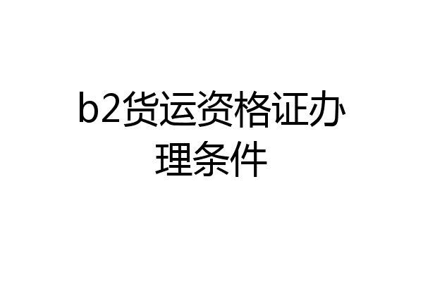 b2货运资格证办理条件