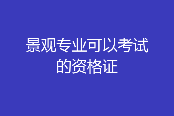 景观专业可以考试的资格证