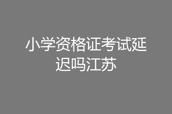 小学资格证考试延迟吗江苏