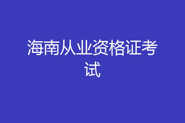 海南从业资格证考试
