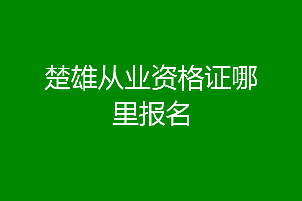 楚雄从业资格证哪里报名