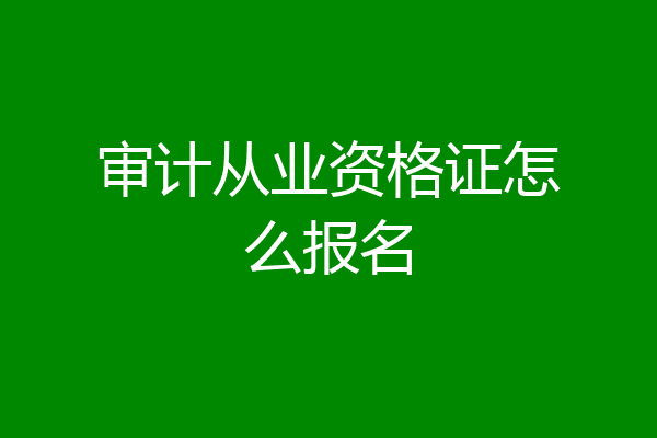 审计从业资格证怎么报名