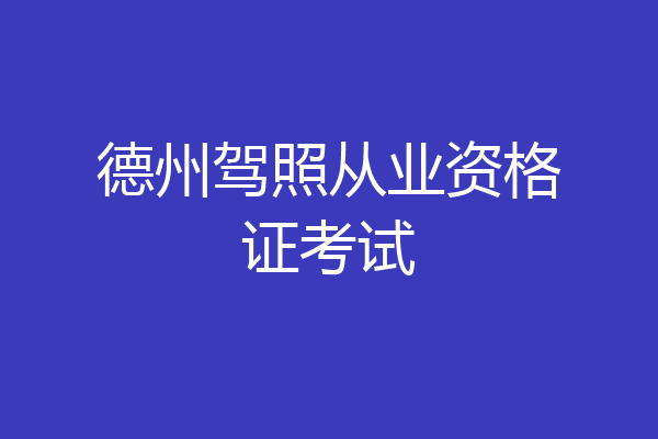 德州驾照从业资格证考试