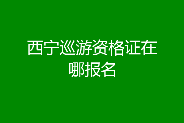 西宁巡游资格证在哪报名