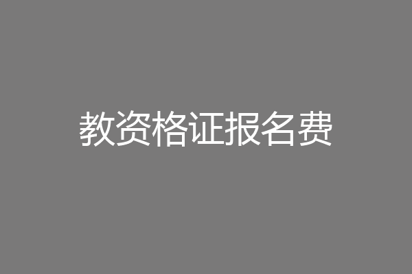 教资格证报名费