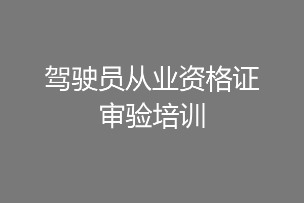 驾驶员从业资格证审验培训