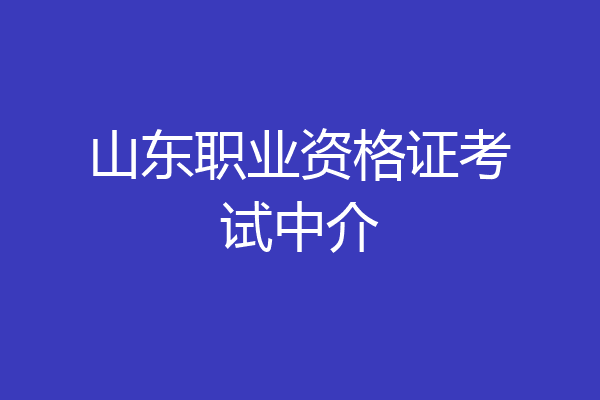 山东职业资格证考试中介