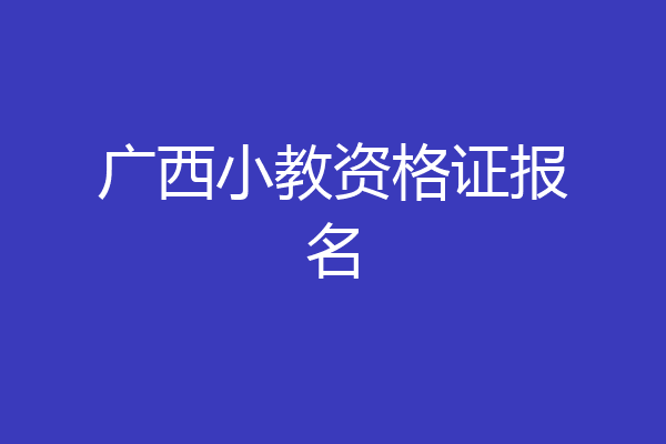 广西小教资格证报名