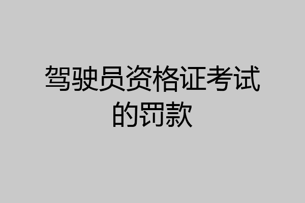 驾驶员资格证考试的罚款