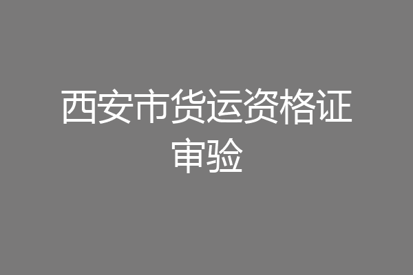 西安市货运资格证审验