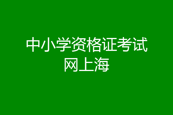 中小学资格证考试网上海