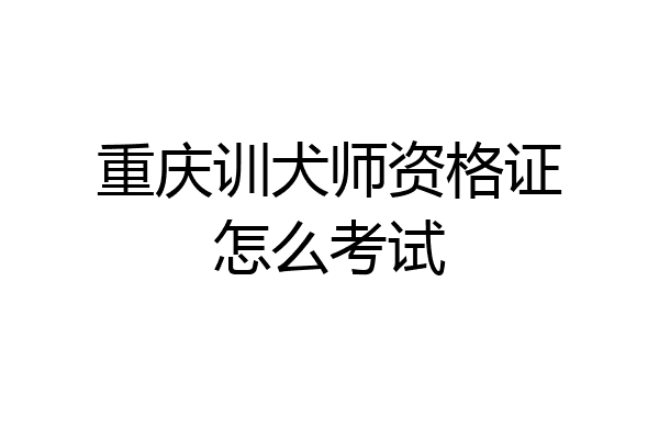 重庆训犬师资格证怎么考试