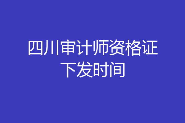四川审计师资格证下发时间