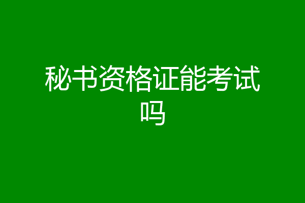 秘书资格证能考试吗
