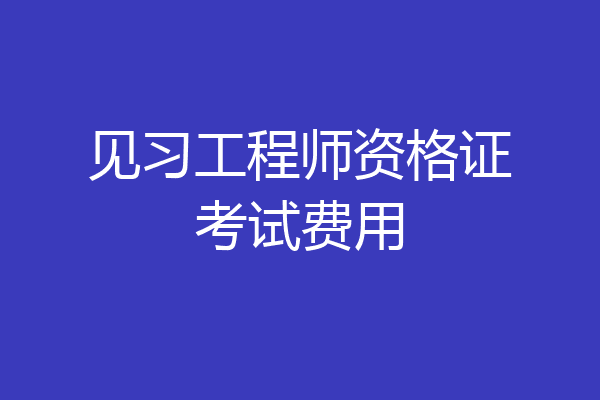 见习工程师资格证考试费用