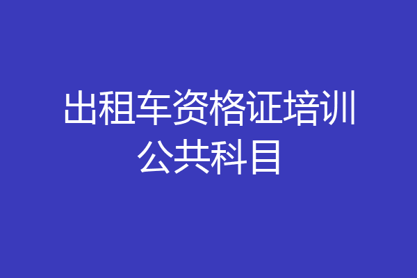 出租车资格证培训公共科目