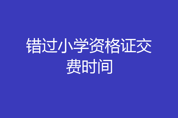 错过小学资格证交费时间